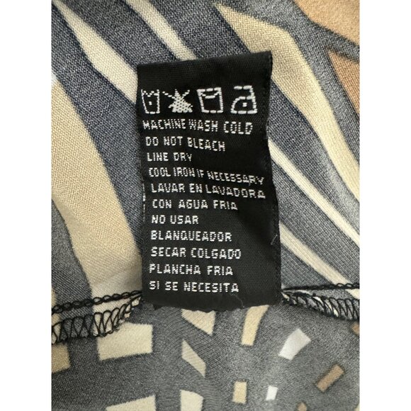 Perceptions Black Brown Abstract Print Midi Maxi Dress Size 14 Fall Sleeveless - Picture 6 of 9